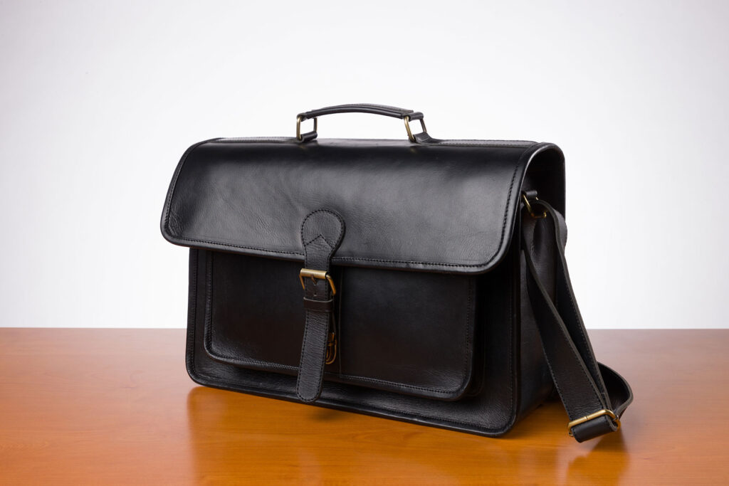 The Brunswick black leather briefcase
